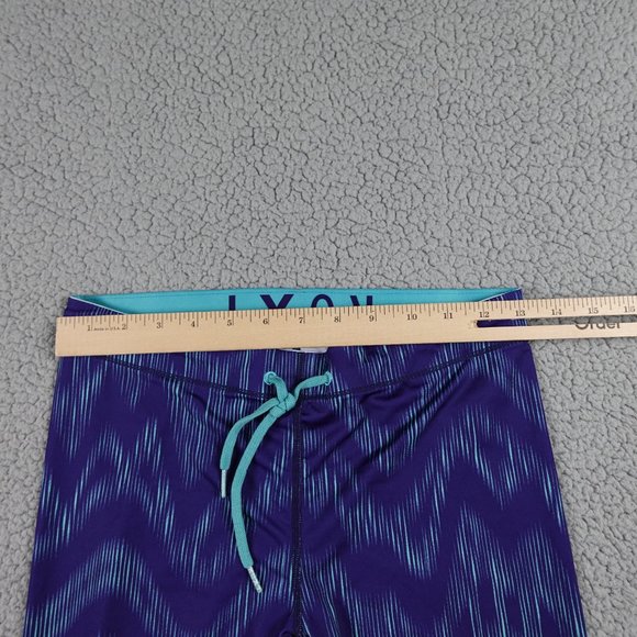 ROXY Capri Leggings Womens Small Blue Pattern Drawstring Run Swim Surf Stretch - Picture 9 of 15